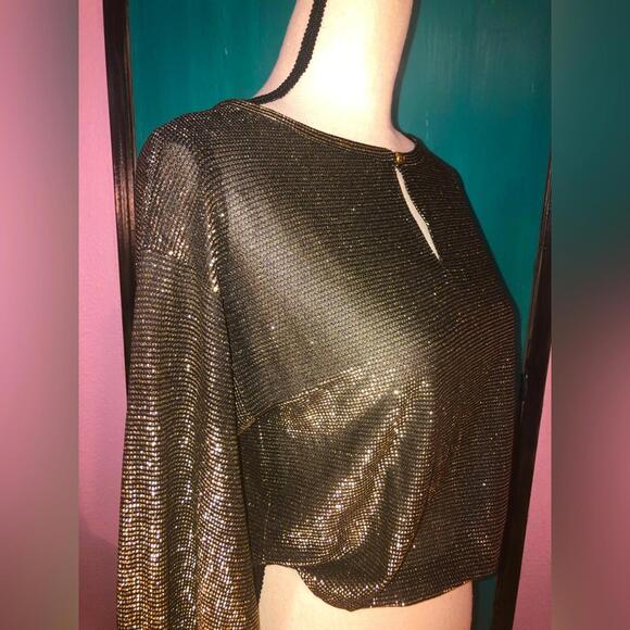 Vintage Black and Gold Disco Blouse 🪩 - Picture 9 of 9